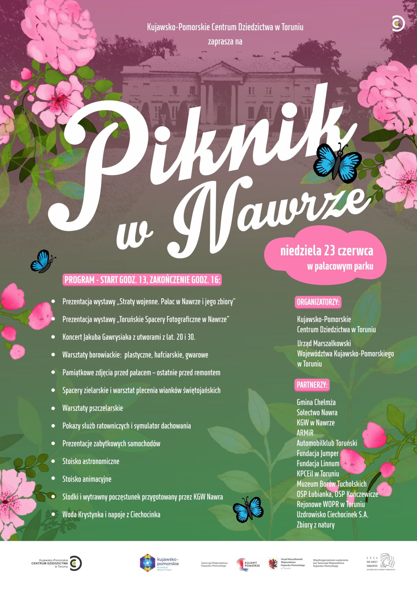 Plakat promujący Piknik w Nawrze 2024