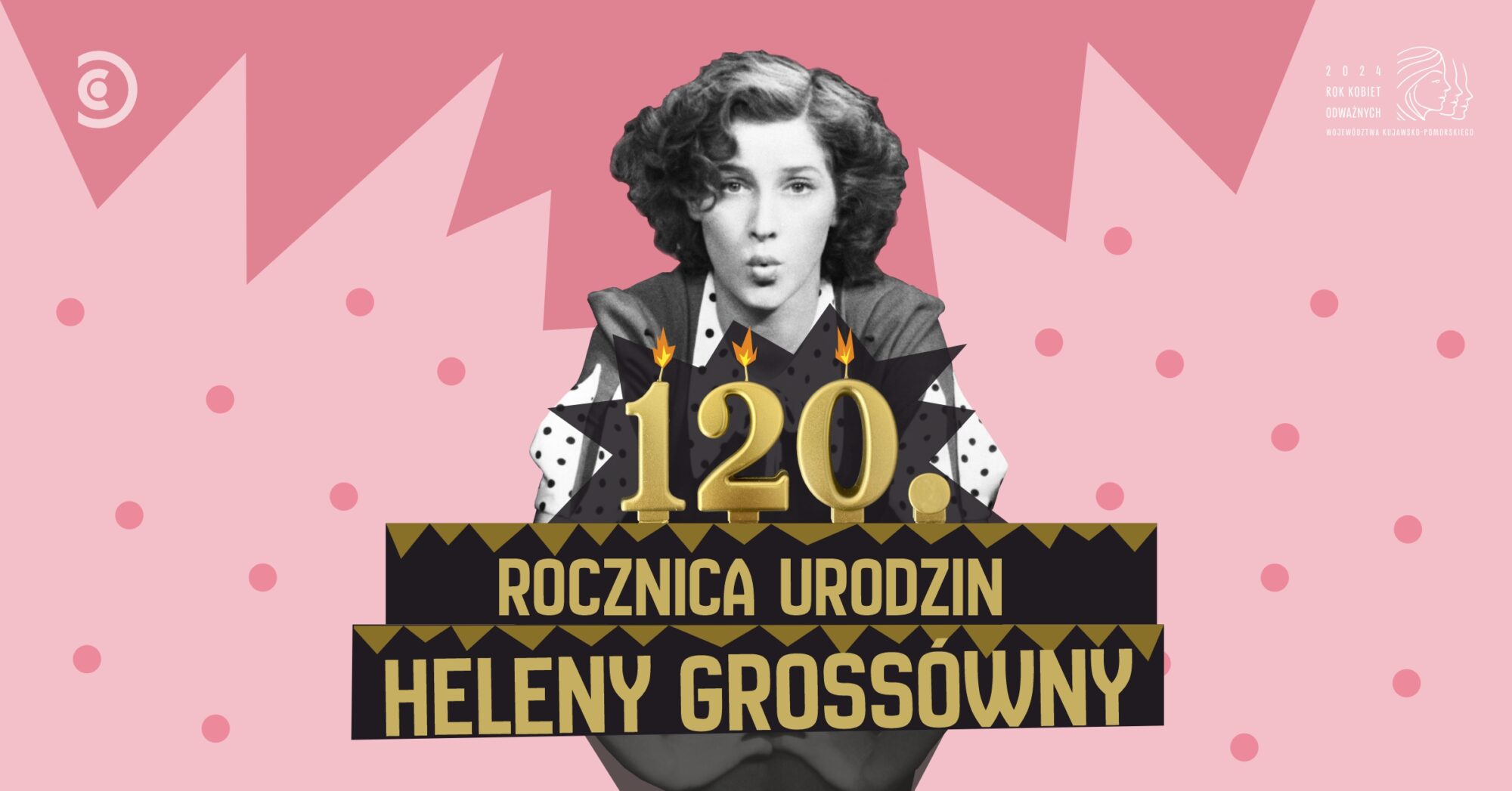 Grafika promująca wydarzenia z okazji 120. rocznicy urodzin Heleny Grossówny