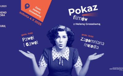 Grafika promująca pokaz filmów z Heleną Grossówną