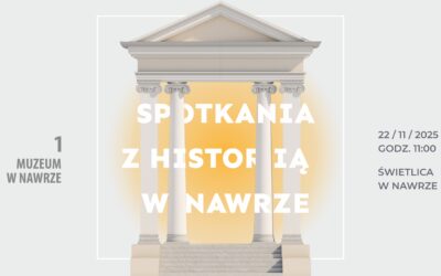 Grafika promująca wydarzenie "Spotkania z historią w Nawrze"