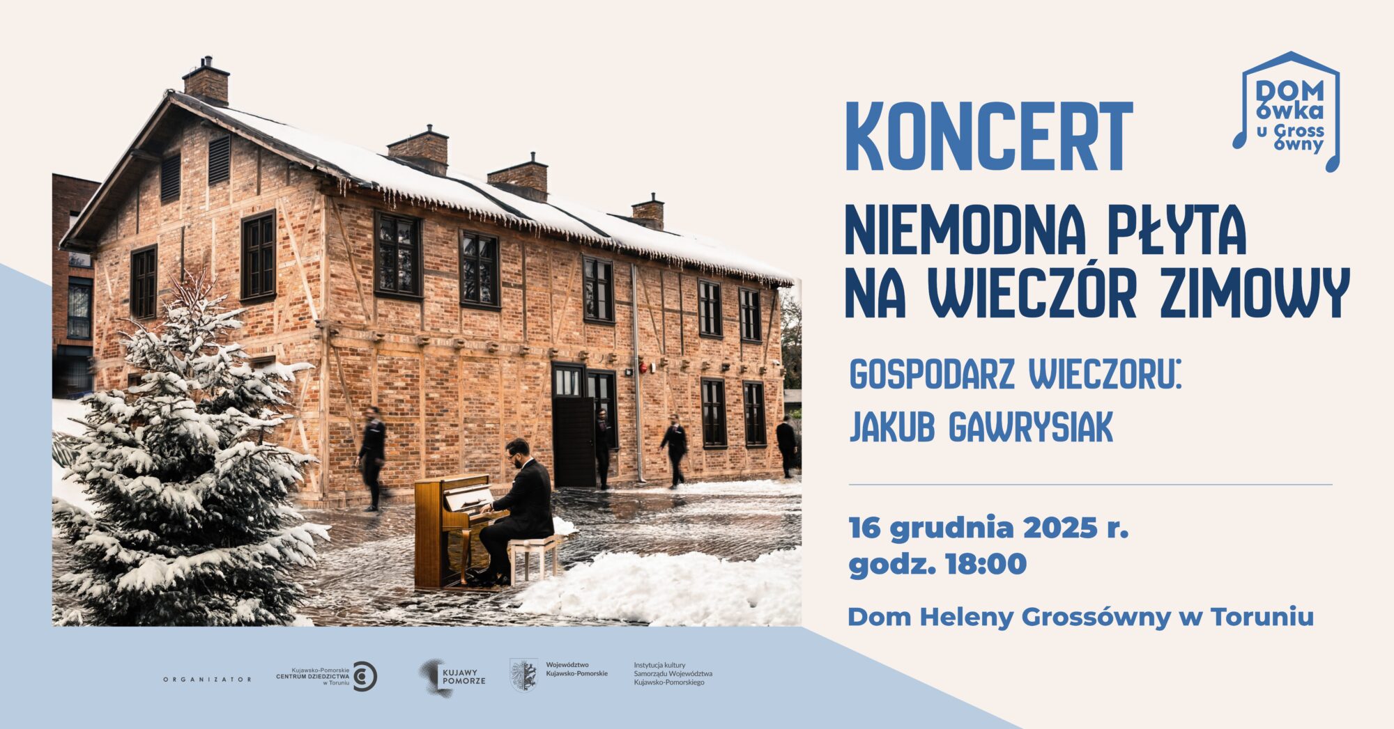 Grafika promująca koncert w ramach cyklu Domówka u Grossówny