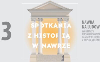 Grafika promująca wydarzenie z cyklu "Spotkania z historią w Nawrze"