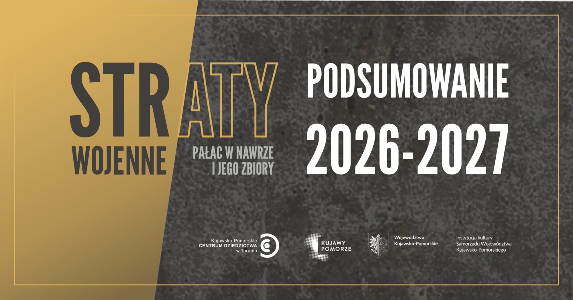 Grafika promująca projekt Badania polskich strat wojennych - Pałac w Nawrze