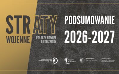 Grafika promująca projekt Badania polskich strat wojennych - Pałac w Nawrze