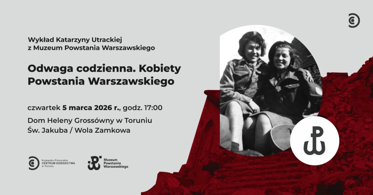 Grafika promująca wykład o kobietach powstania warszawskiego