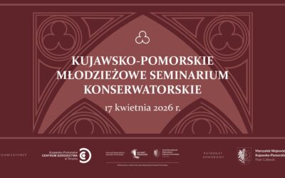 Grafika promująca kujawsko-pomorskie młodzieżowe seminarium konserwatorskie