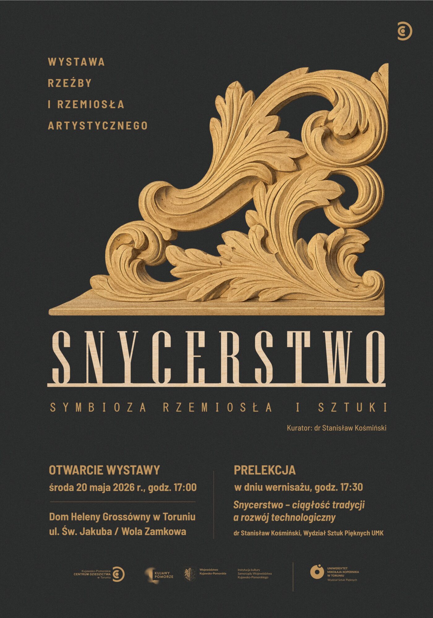 Grafika promująca wystawę snycerstwa