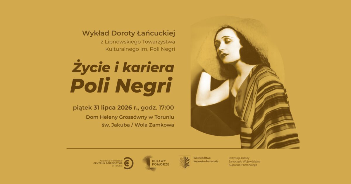 Grafika promująca wykład o Poli Negri