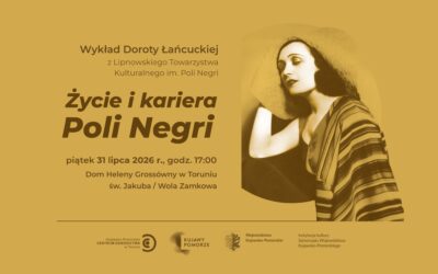 Grafika promująca wykład o Poli Negri